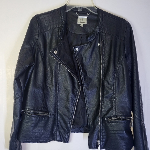 J2 by Jou Jou cropped faux leather jacket women's large - Picture 9 of 9
